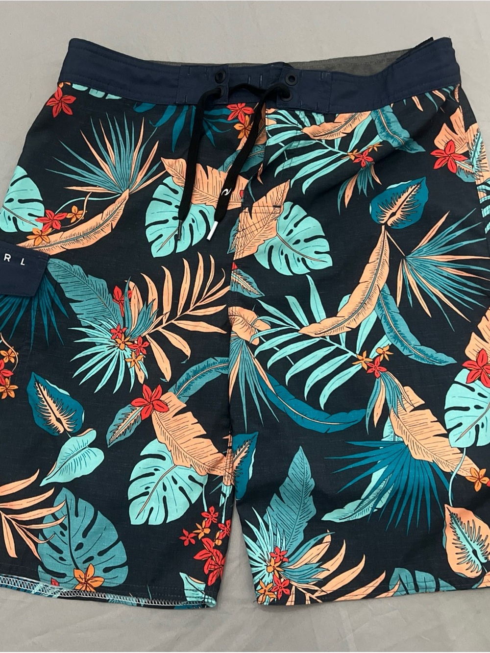 RIP CURL Palm Mens Board Shorts Beach Surfing Tropical swim Blue sz 30